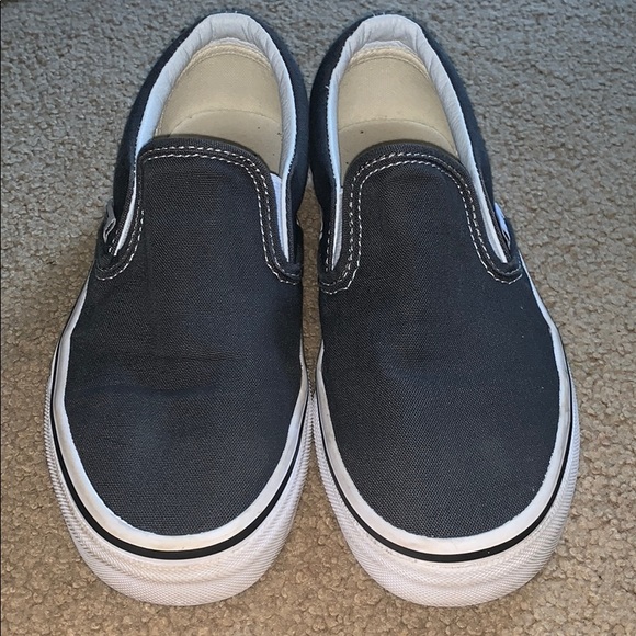 vans slip on charcoal gray